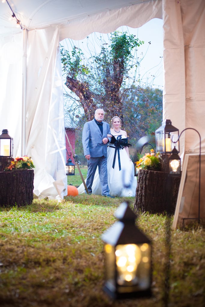 This Backyard Wedding Had Charming Rustic Halloween Decor
