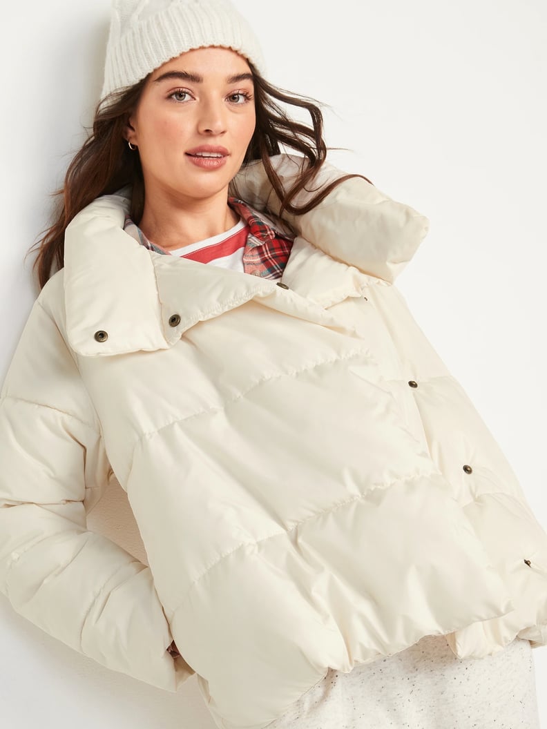 Old Navy Double Breasted Puffer Jacket Editor Review POPSUGAR Fashion