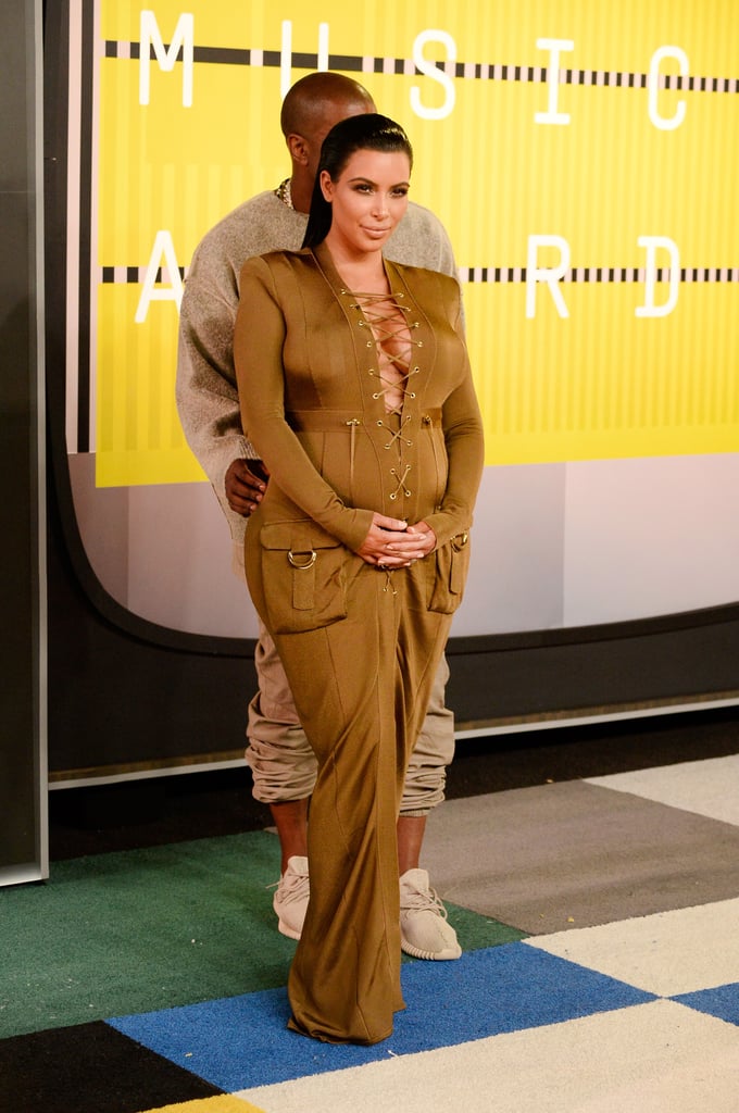 Kim Kardashian and Kanye West MTV VMAs Red Carpet 2015