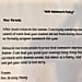 Teacher's No Homework Policy Note