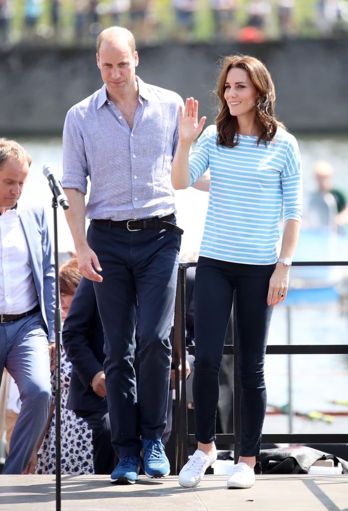 In July 2017, Kate once again opted for her go-to trainers when she and William attended a rowing race during their official visit to Germany.