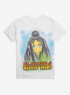 Billie Eilish Anime Face T-Shirt