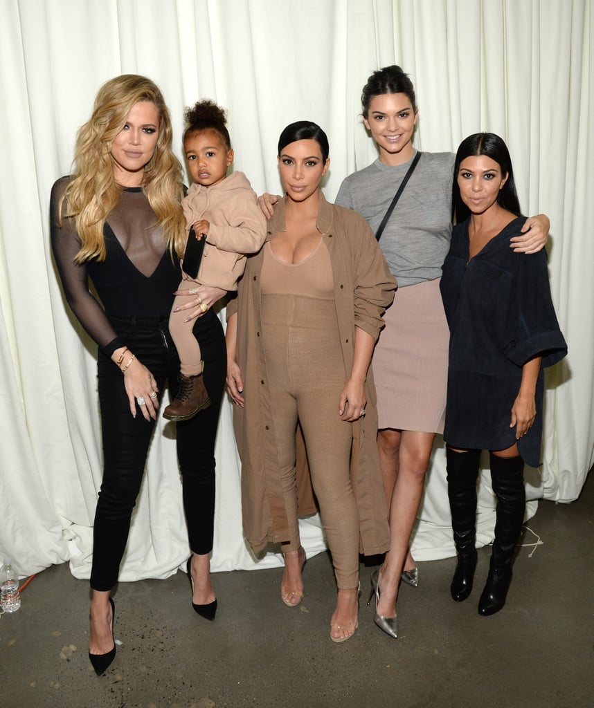 Kim Kardashian and North West at Yeezy Season 2 Fashion Show