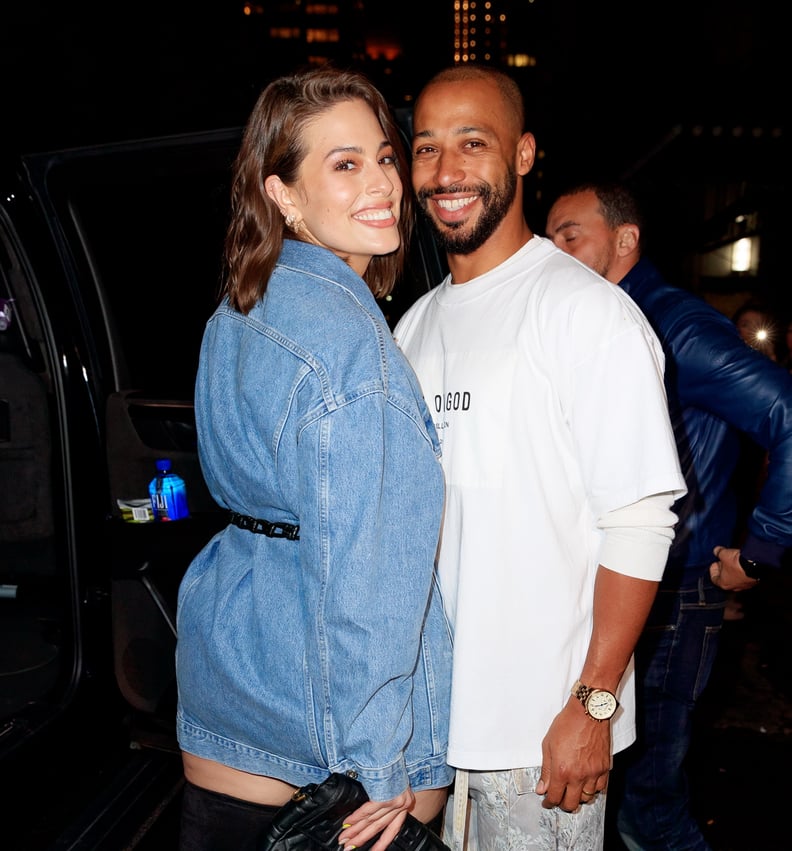 NEW YORK, NY - APRIL 22:  Ashley Graham and Justin Ervin arrive at Gigi Hadid's birthday party at Chalet on April 22, 2019 in New York City.  (Photo by Gotham/GC Images)