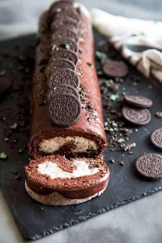 Oreo Ice Cream Roll Cake