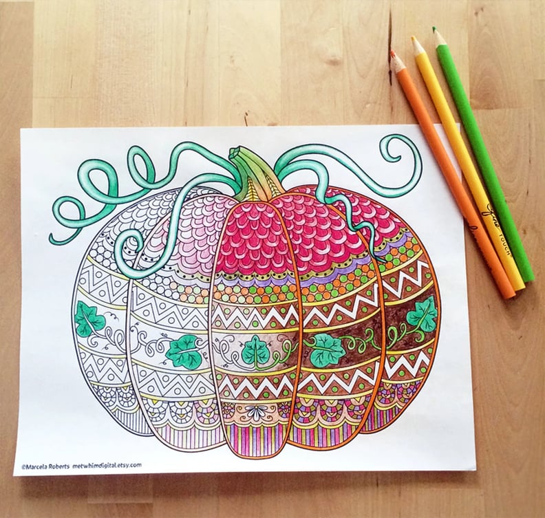 Pumpkin Halloween Coloring Page For Adults