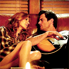 When Rayna Is So Enamored With Deacon That She Doesn't Even Worry About Her Bare Legs Sticking to That Leather Couch