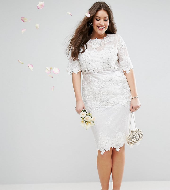 ASOS Bridal Lace Embroidered Midi Shift Dress