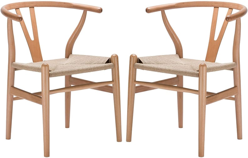 Poly & Bark Weave Modern Wooden Mid-Century Dining Chairs