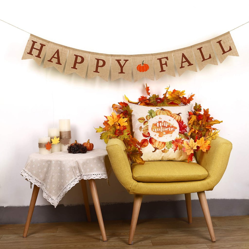 Whaline Happy Fall Burlap Banner