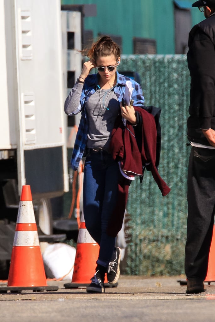 Kristen Stewart Listening to Music on Still Alice Set in NYC