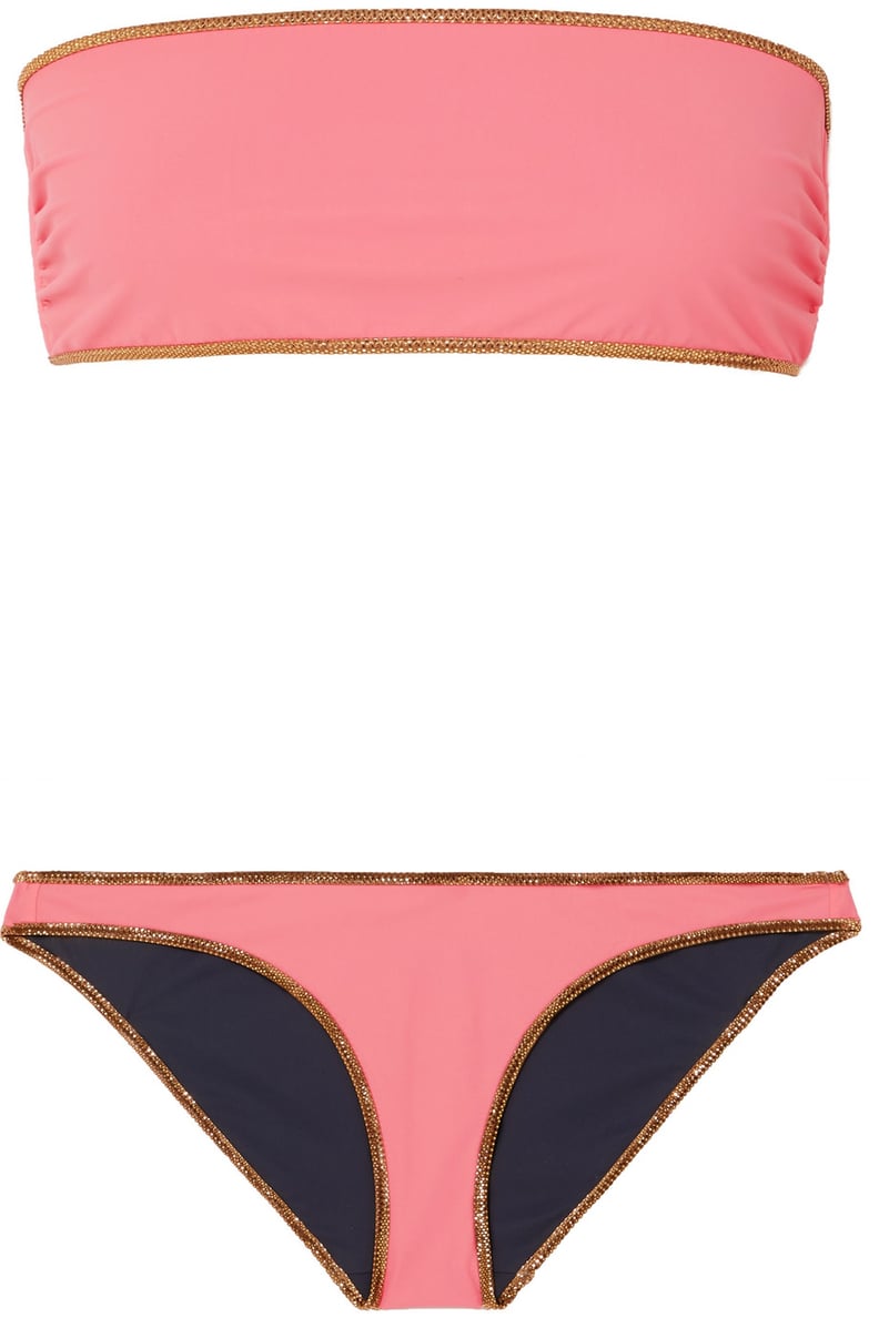 Tooshie Hampton Reversible Lurex-Trimmed Bandeau Bikini