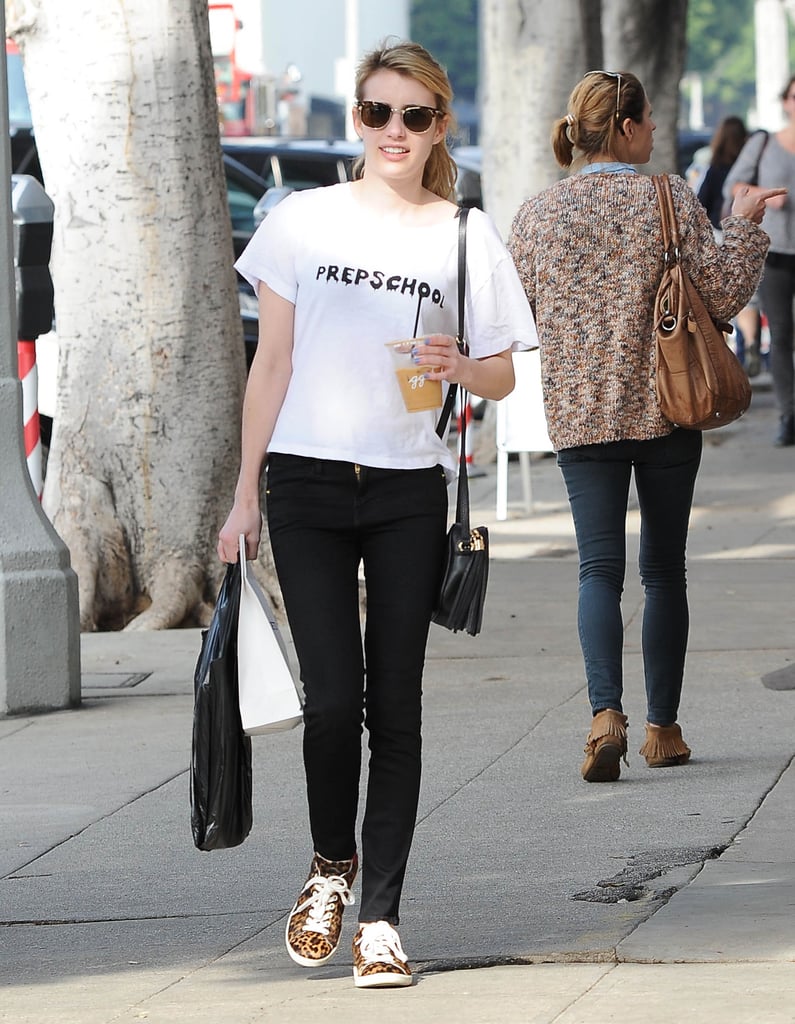 Emma Roberts went shopping in LA on Friday.