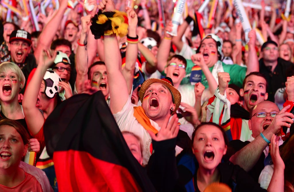 Germany Fans Watching the World Cup Game Against Brazil 2014