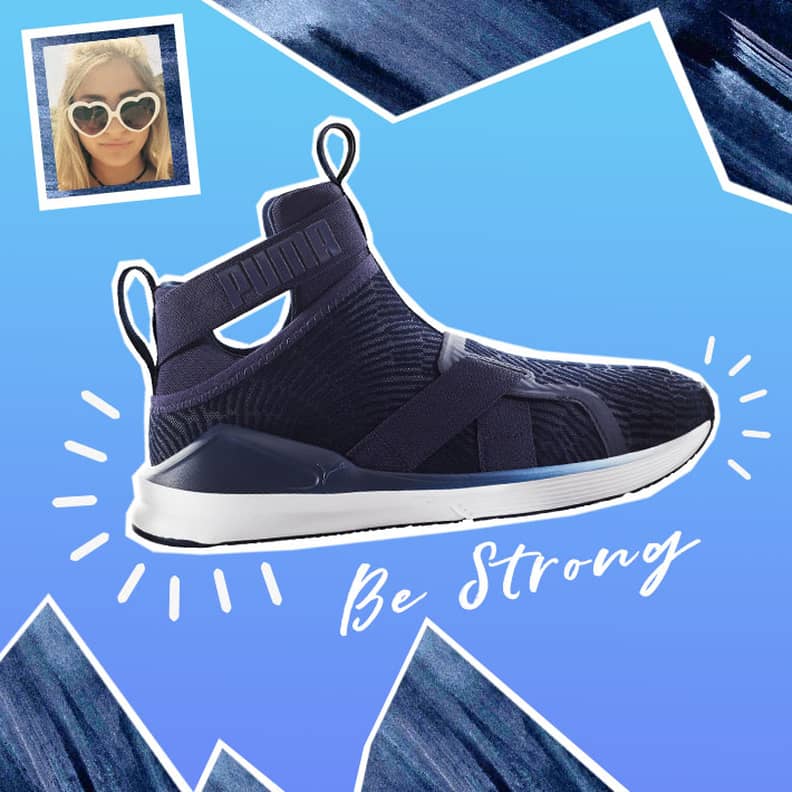 Puma fierce high-top strap flocking sneaker outlet