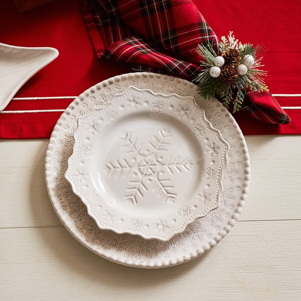 White Snowflake Dinnerware Plate