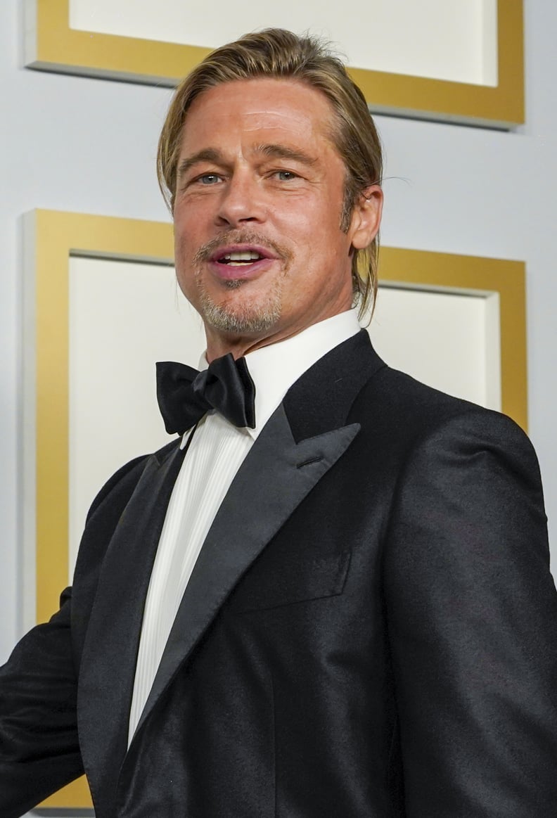 See Brad Pitt's Man Bun at the 2021 Oscars | POPSUGAR Beauty