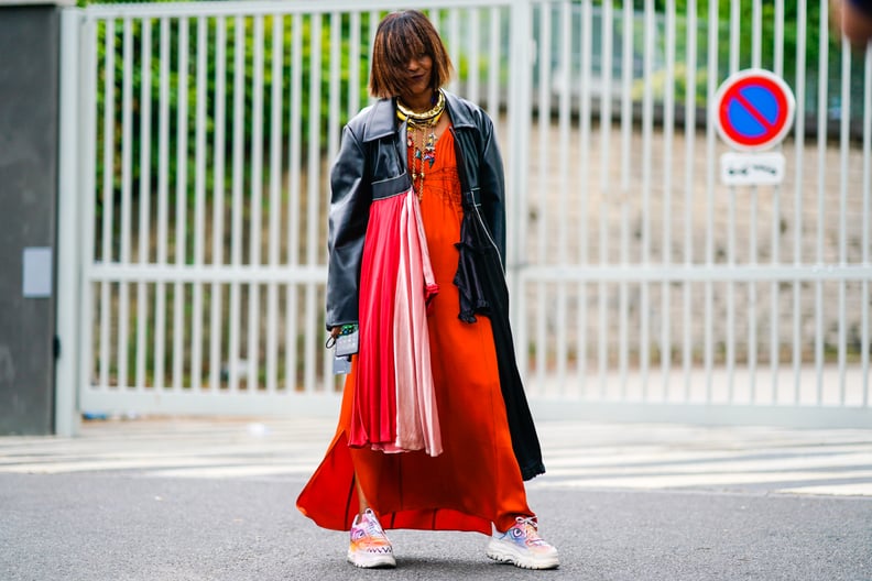 Top Off Your Red Dress With a Cropped Leather Jacket