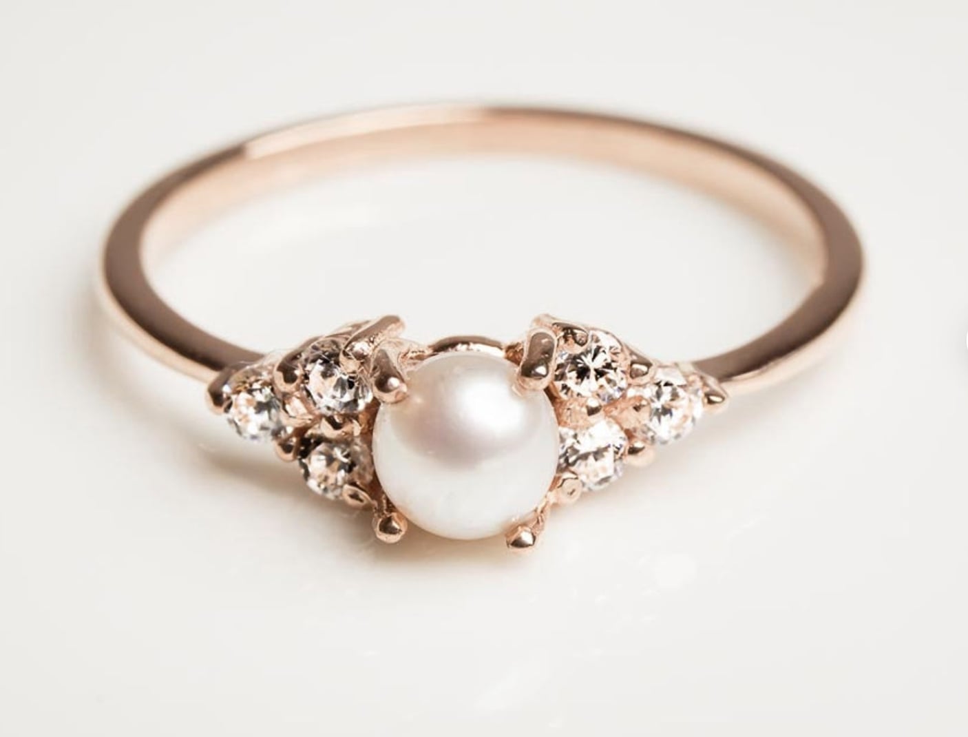 Pearl Engagement Rings From Etsy PS Fashion