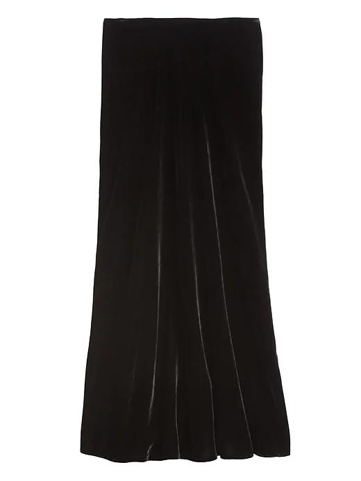 Velvet Midi Slip Skirt