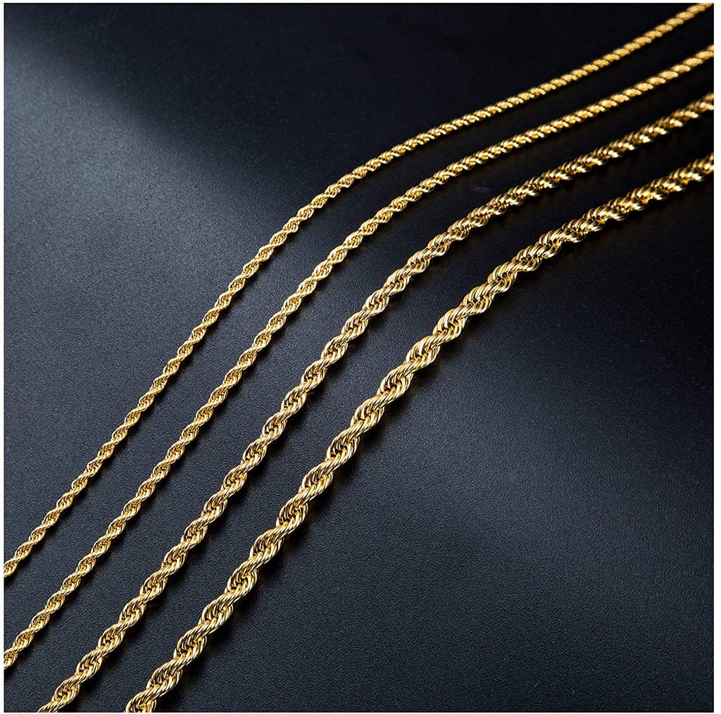 Sannyra 2mm Gold Plated Twist Chain Necklace