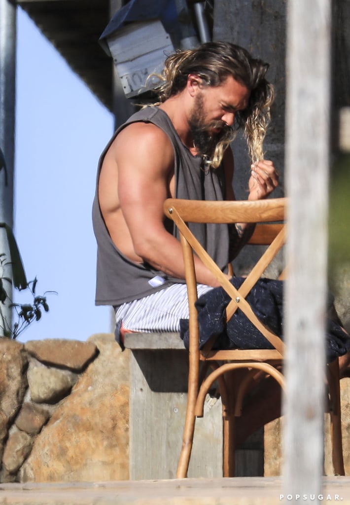 Jason Momoa on the Beach in Australia September 2017