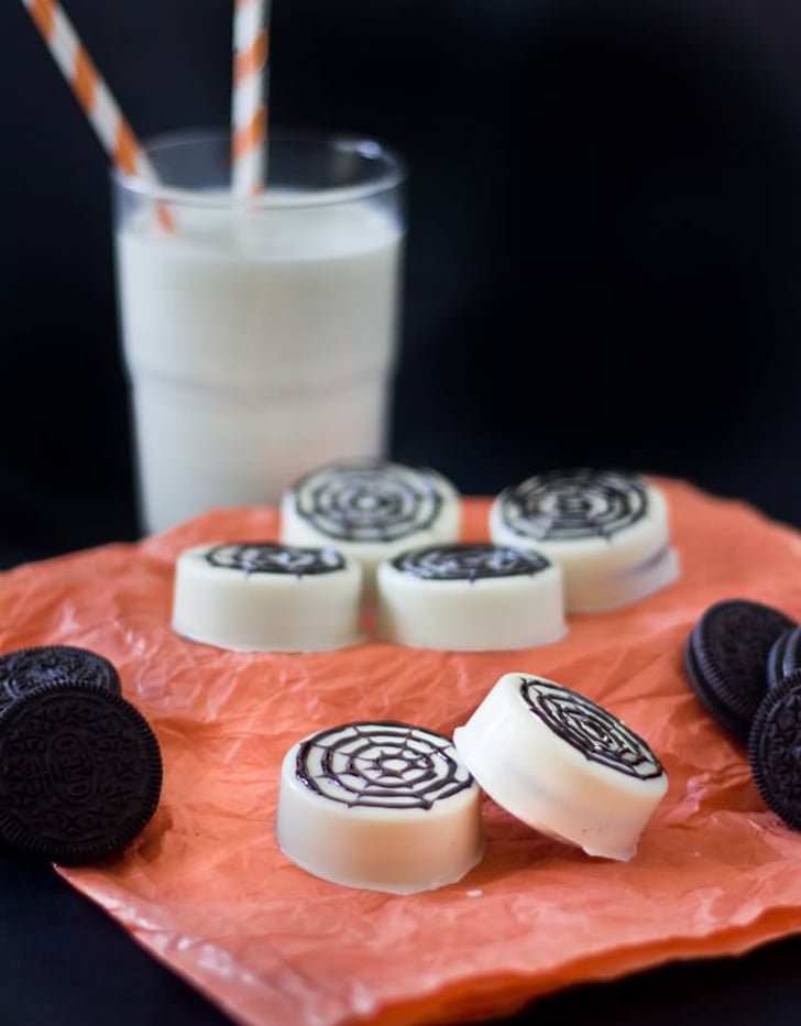 Chocolate-Dipped Oreo Spiderweb Cookies Chocolate-Dipped Oreo Spiderweb Cookies
