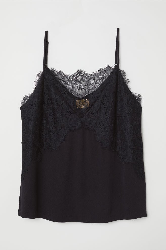 H&M  Satin Camisole Top with Lace