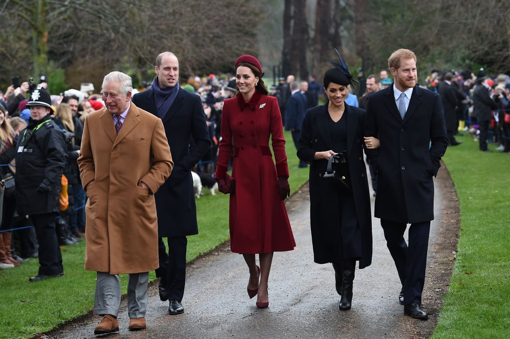 Kate Middleton Red Coat on Christmas Day 2018