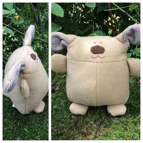 Fleece Puppy With Hospital Blanket Ears