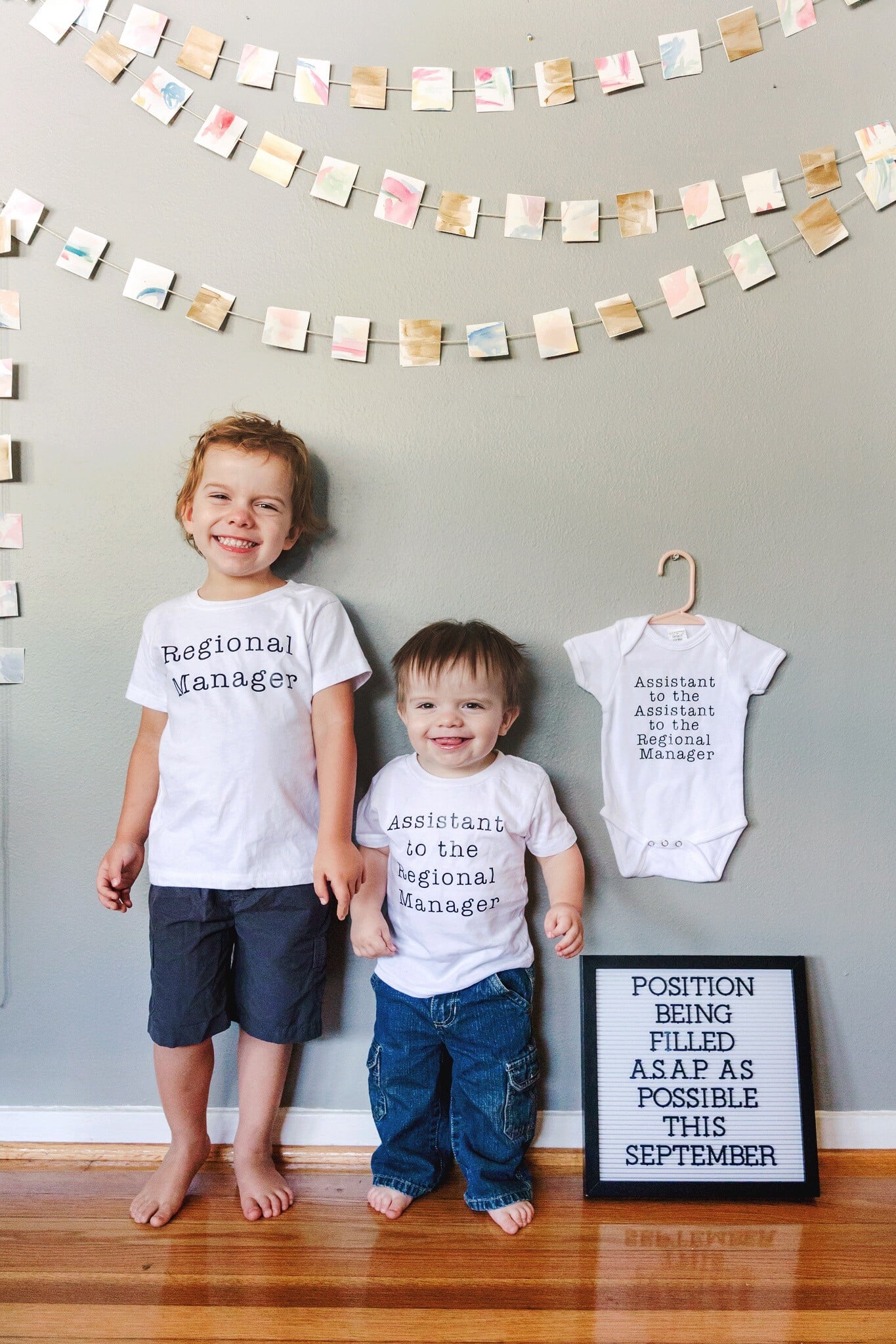 baby announcement with kids