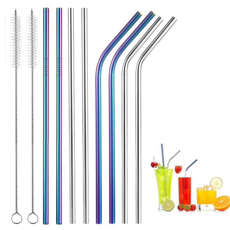 Ten-Piece Drinking Straws With Two Cleaning Brushes