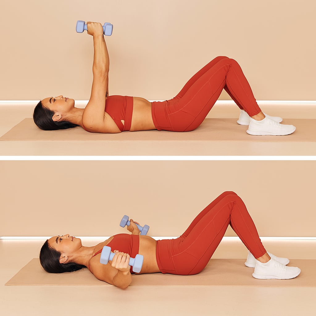 Beginner Arm Workout Superset 1, Move 1: Lying Chest Fly