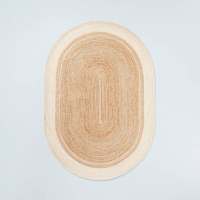 Hearth & Hand™ with Magnolia Bordered Color Block Braided Jute Area Rug
