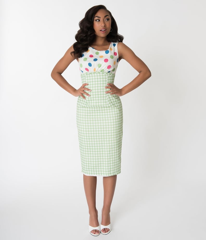 Barbie x Unique Vintage 1960s Lunch on the Terrace Pencil Dress