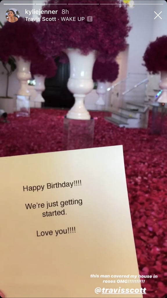 Travis Scott Covers Kylie Jenner's House in Rose Petals 2019