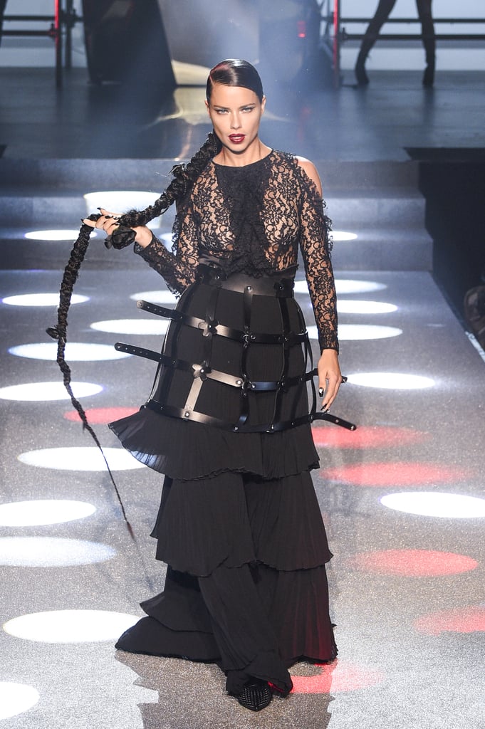 Showing Off Her Extralong Braid on the Runway For Philipp Plein