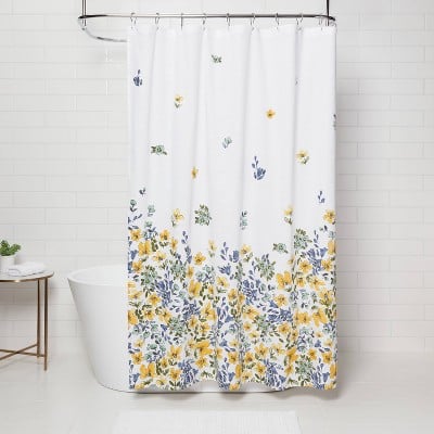 Threshold Floral Print Shower Curtain Gold Medal