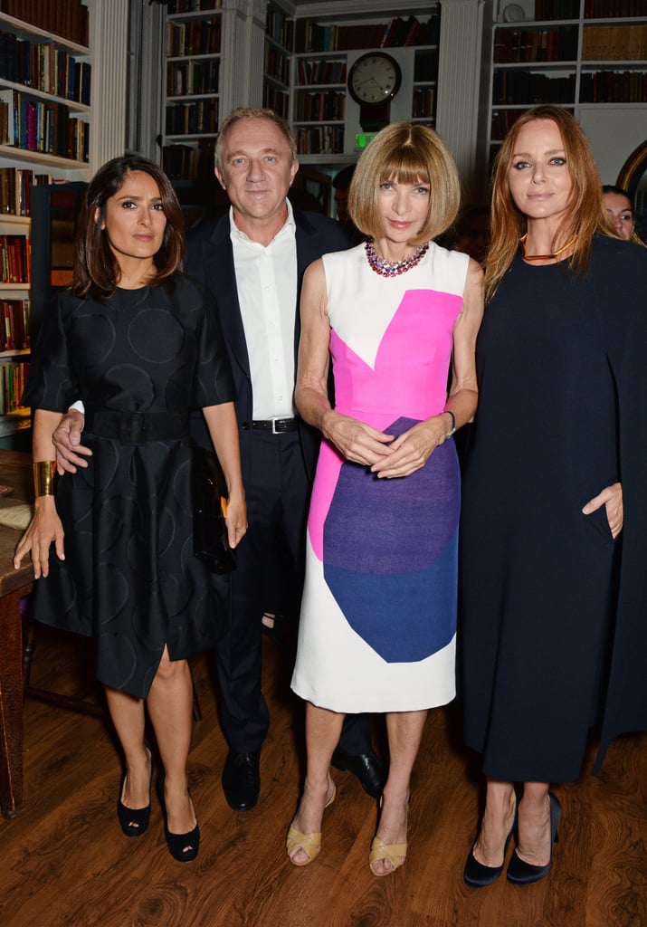 Salma Hayek and husband Francois-Henri Pinault joined Anna Wintour at Stella McCartney's Green Carpet Collection event on Sunday.