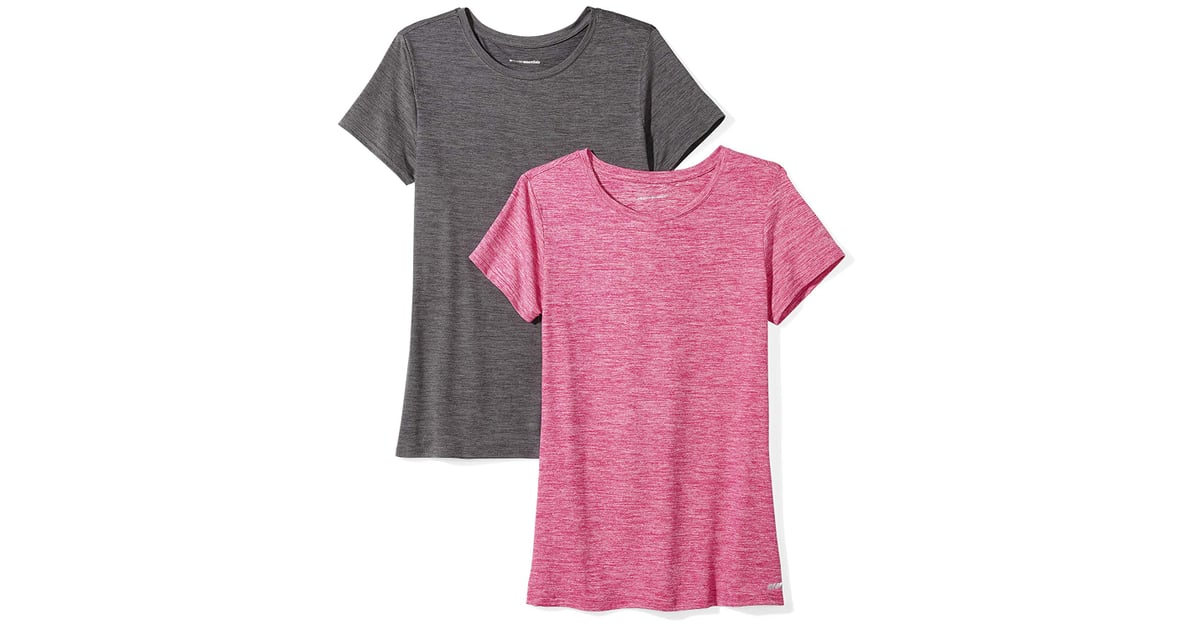 Amazon Essentials Women's 2-Pack Tech Stretch Short-Sleeve Crewneck T-Shirt  | 25 Workout Tops $25 and Under — Because Gym Clothes Shouldn't Break the  Bank | POPSUGAR Fitness Photo 21