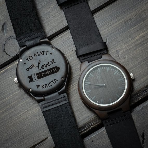 Engraved Wooden Watch