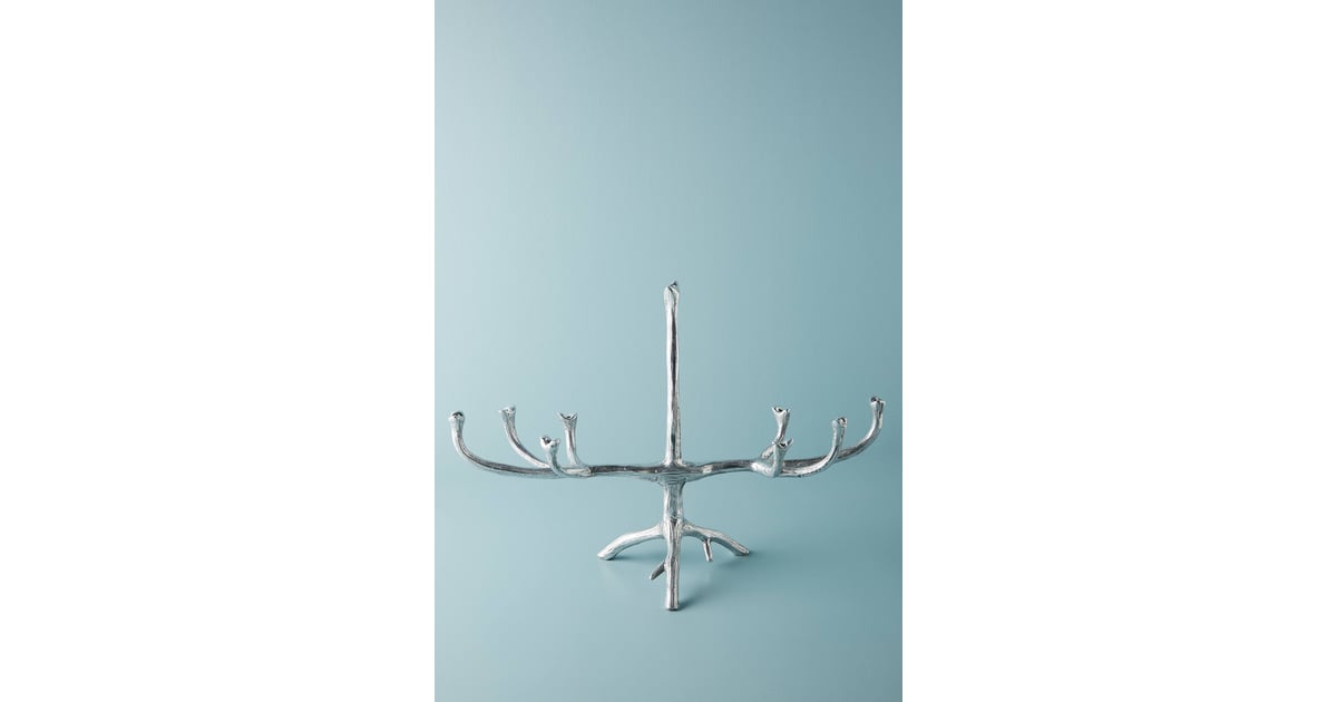 Silver Tree Branch Menorah Anthropologie Christmas Decorations 2019