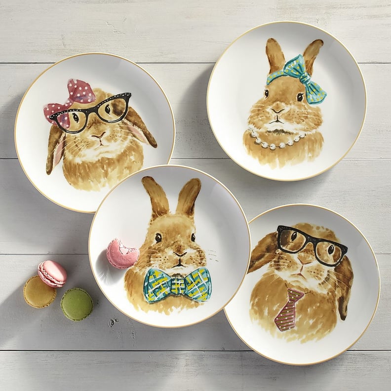 Easter Bunny Faces Plate Set