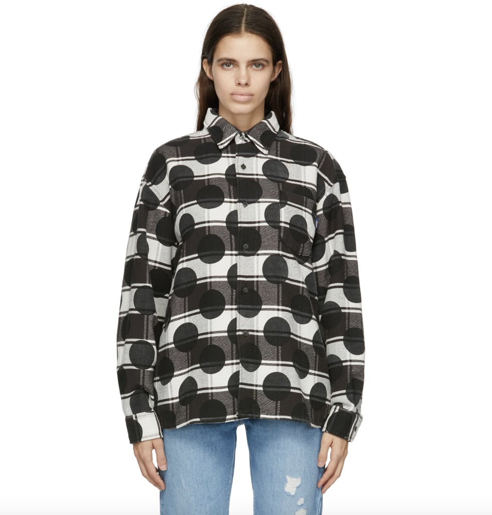 Awake NY Black & White Flannel Polka Dot Shirt