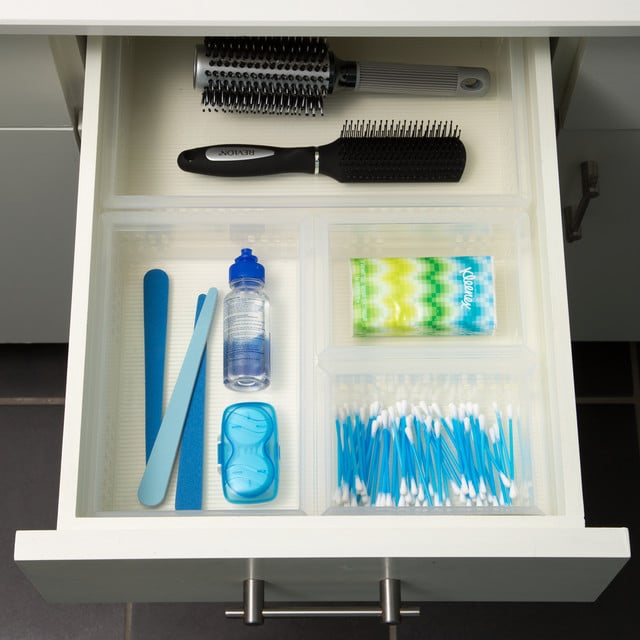 Clear Bathroom Stackable Drawer Organisers Starter Kit