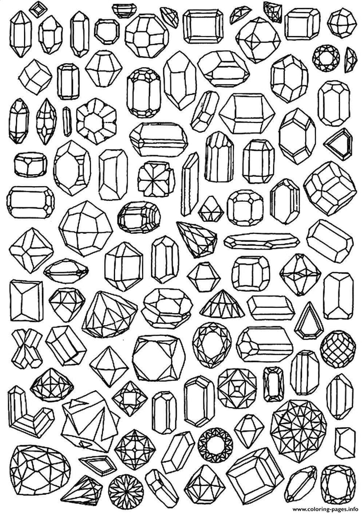 Adult Coloring Page: Jewels