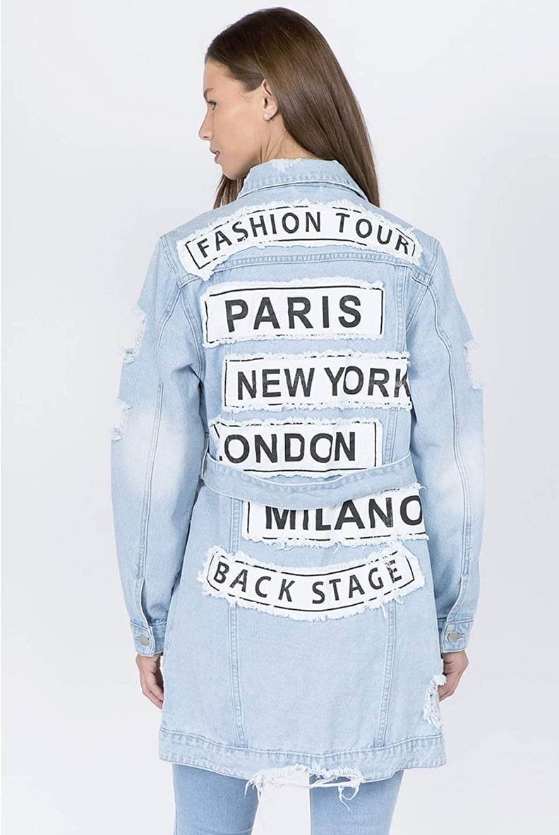 Mireille Denim Fashion Tour Distressed Long Jacket