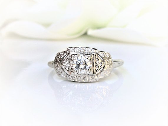art deco engagement ring
