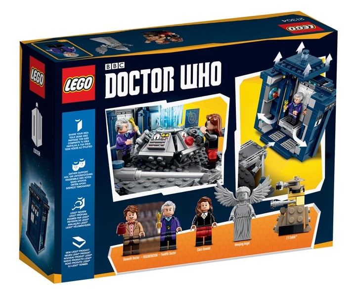 The set will come with the Eleventh and Twelfth Doctor, Clara, two Daleks, and a Weeping Angel.