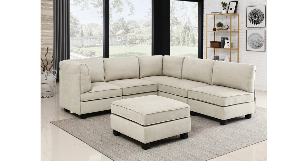 Modular Corner Sectional Mercury Row Roeder 120" Wide Modular Corner Sectional With Ottoman